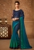 Blue silk embroidered festival wear saree  515